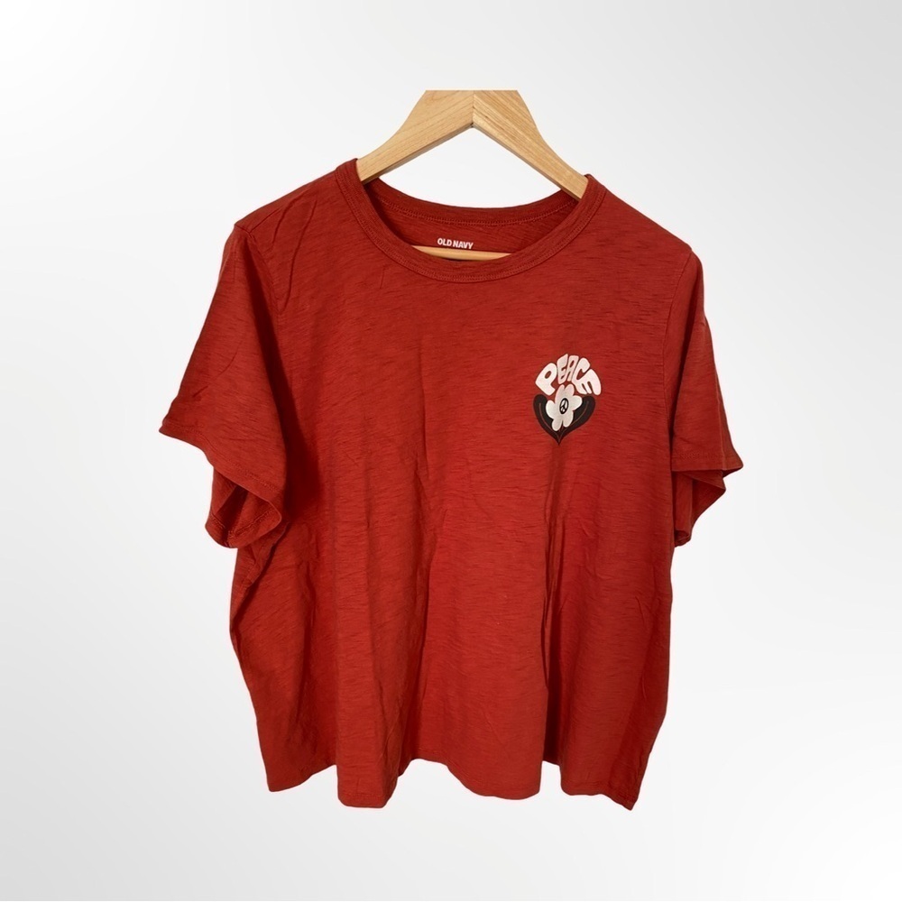 Old Navy Red EveryWear Peace Graphic T-Shirt NWT Size 2X